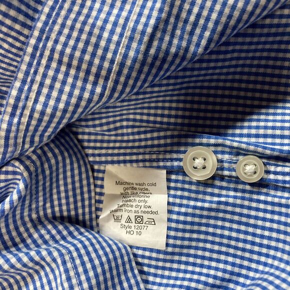J. Crew Haberdashery 80s 2-Ply Blue Check Dress Shirt (Men’s L, 16-16.5) • EUC - Picture 5 of 6